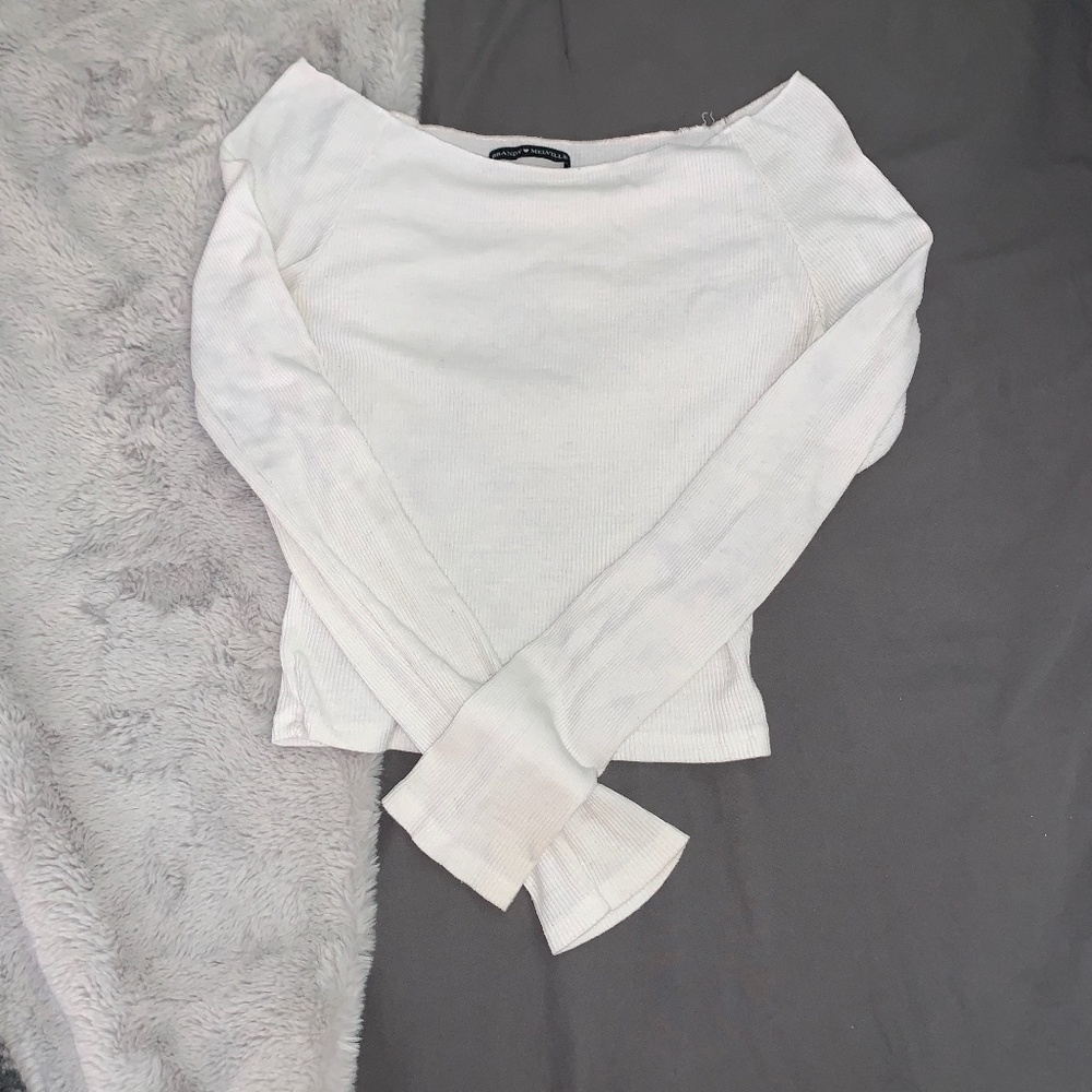 Brandy Melville off the shoulder white long sleeve